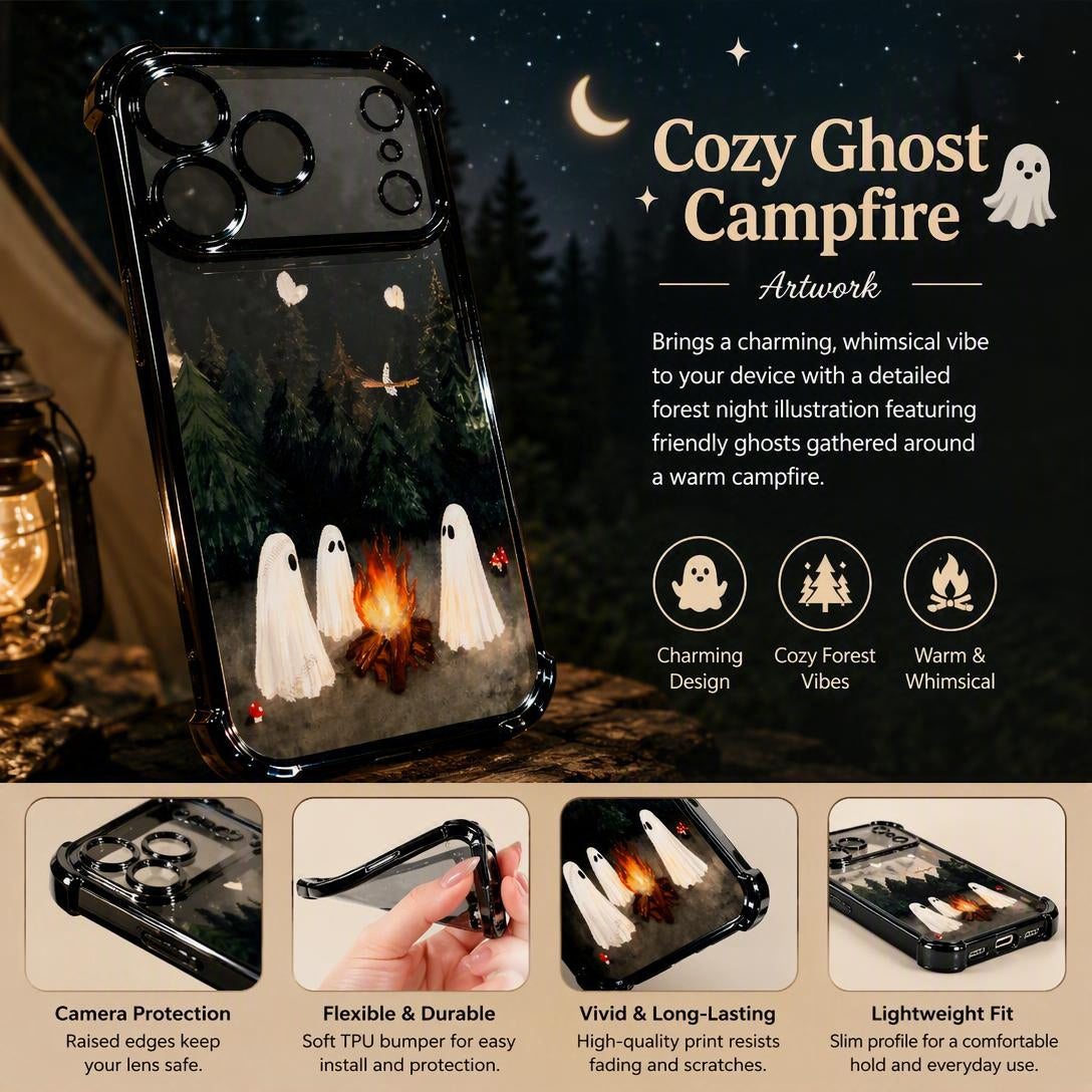 👻Ghost Campfire Clear Electroplated Phone Case