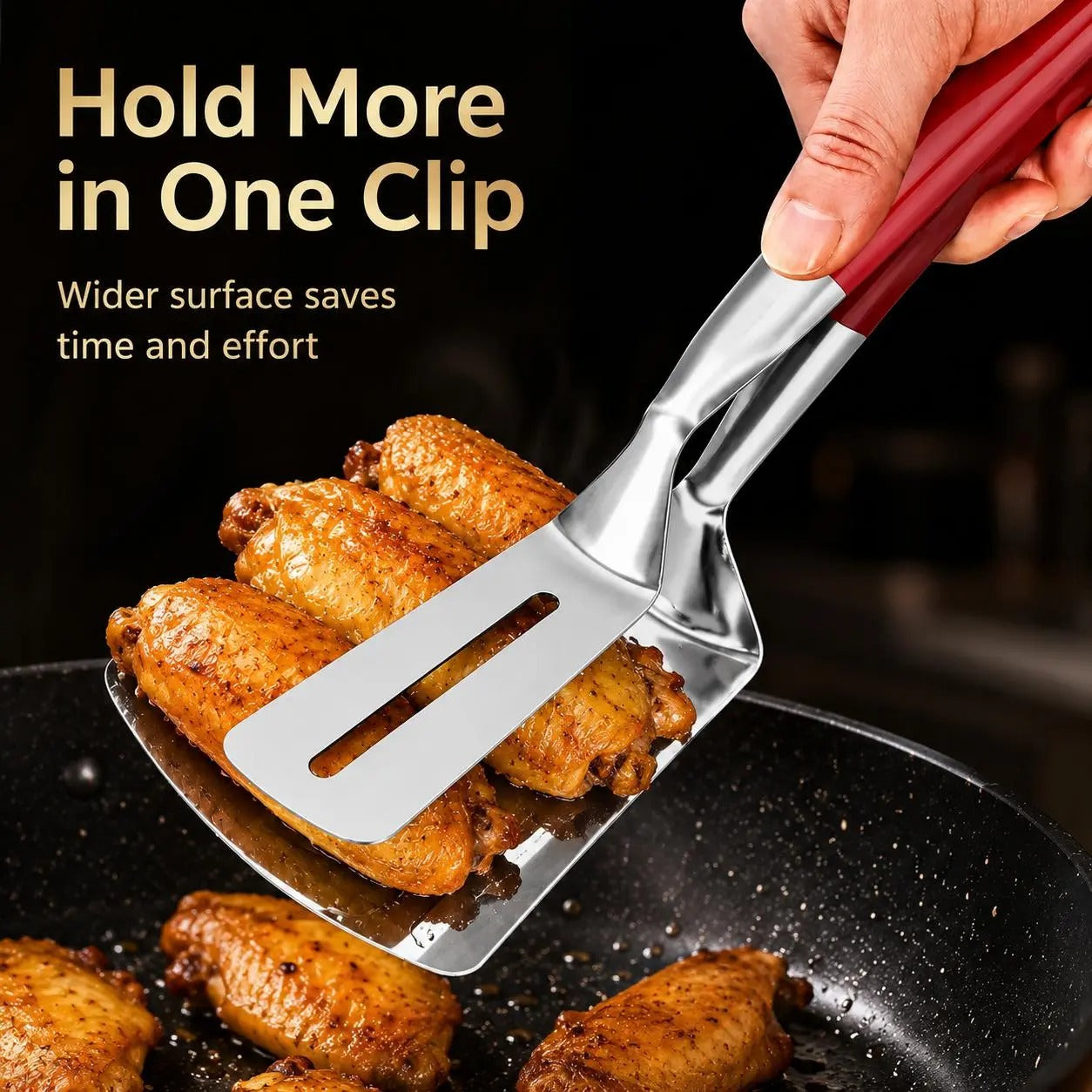 🍳 2-in-1 Stainless Steel Spatula Tongs | Flip, Grip & Serve with Ease
