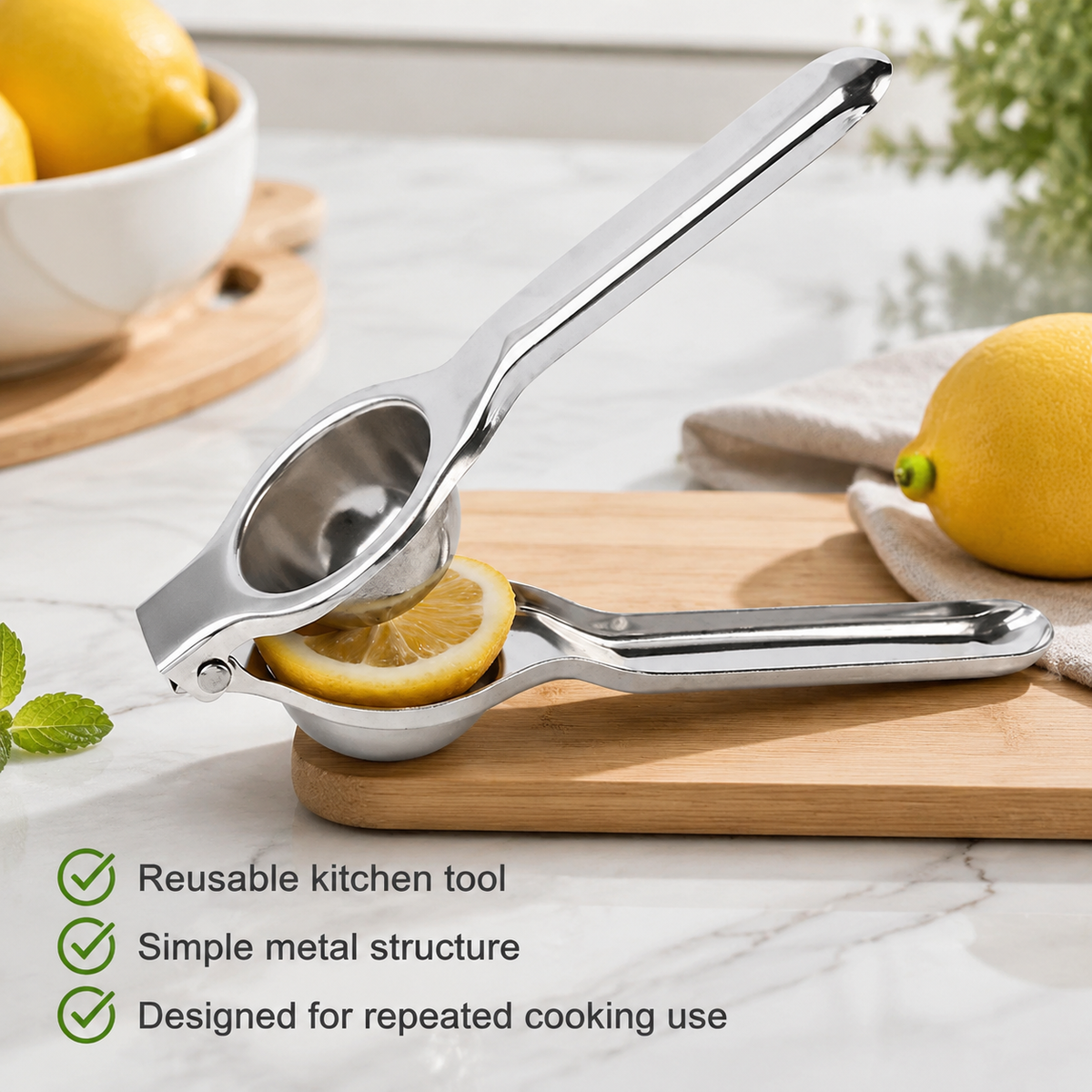 Easy-Press Stainless Steel Lemon Juicer
