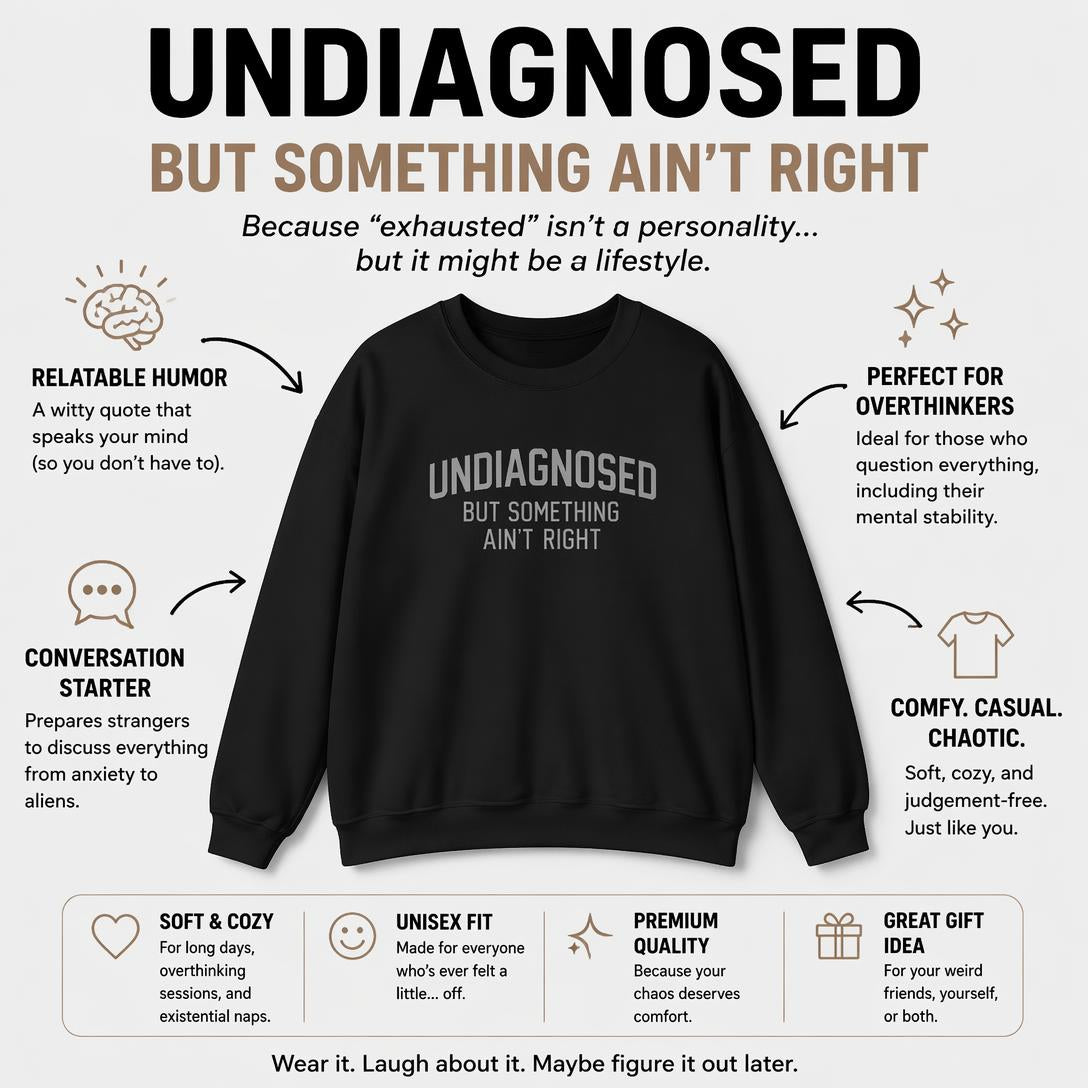 👕Funny "Undiagnosed but Feeling Something's Wrong" Long-Sleeved Humorous Sweatshirt