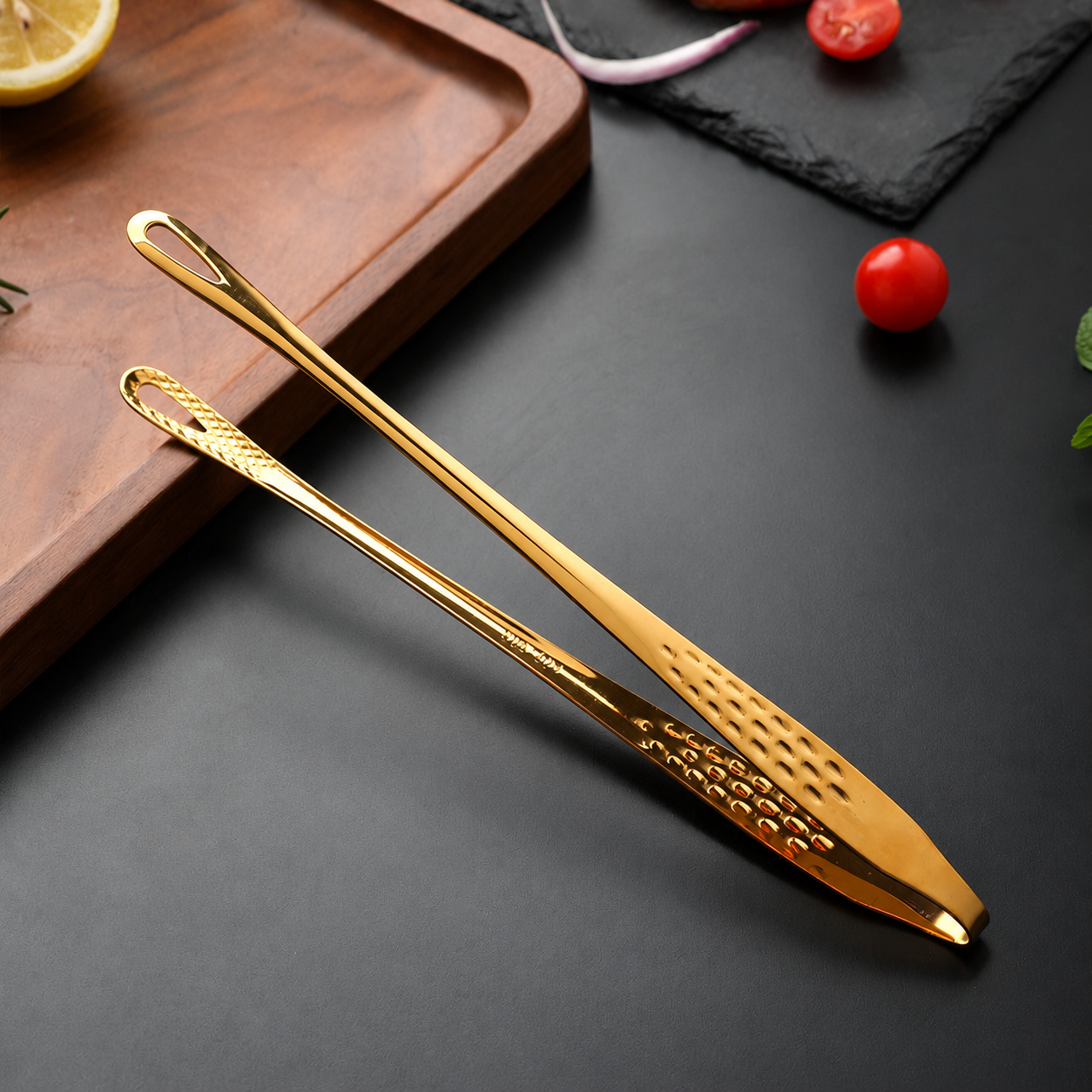 Small Gold Barbecue Tongs(9.45In/24cm)