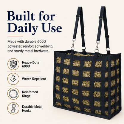 🔥4-Sided Slow Feed Hay Bag – Heavy-Duty Horse Hay Feeder to Reduce Waste & Promote Healthy Digestion