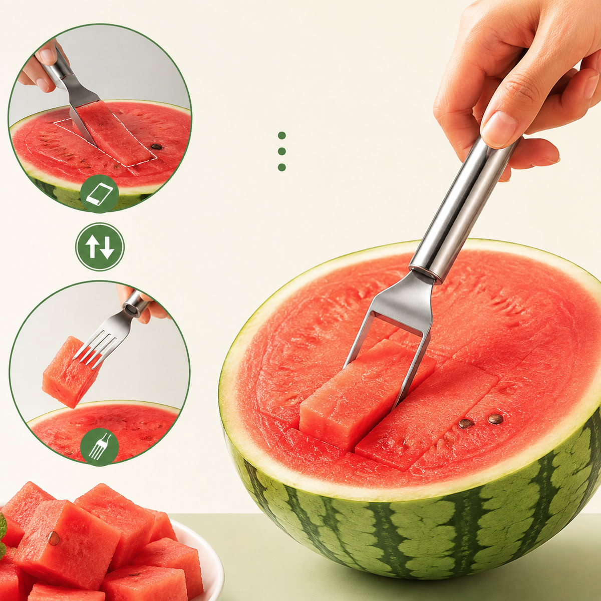 2-in-1 Easy Watermelon Slicer & Fork