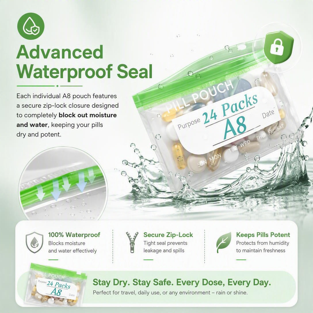 💊Reusable waterproof travel medicine bag set