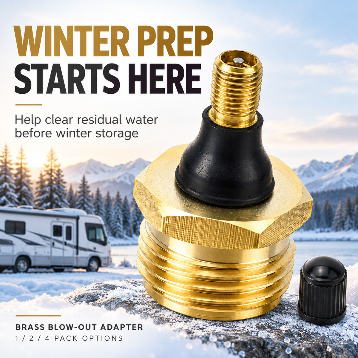 🔩Brass RV Drain Plug – with Drain Valve, for Use with Piping/Hose Lines, Home Care Supplies