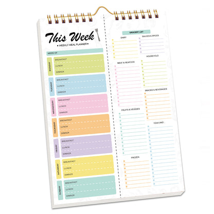🗓Magnetic wall-hung shopping list and menu planning notebook