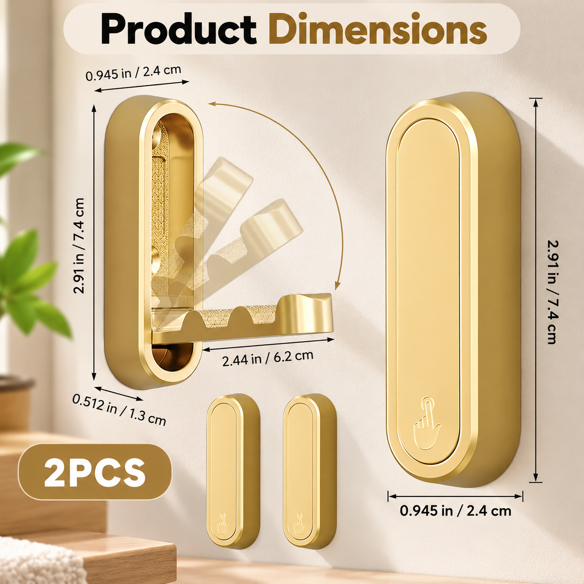 🚪 2-pack concealed folding coat hooks - suitable for offices, kitchens, bedrooms, and bathrooms