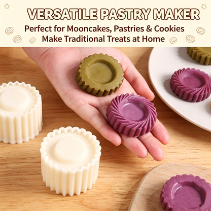 🥮Sunflower-patterned round hand-pressed mooncake mold - for DIY cookies and pineapple pastries
