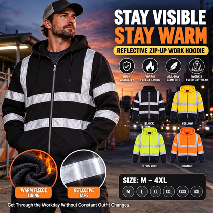 Men's Reflective Fleece-Lined Work Hoodie