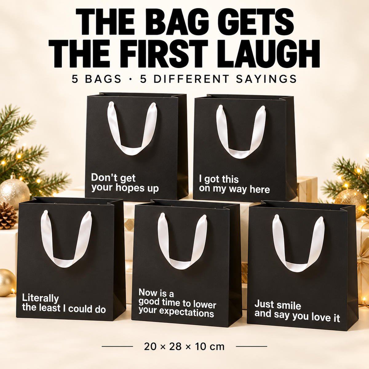 🎁 Pack of 5 fun gift bags – perfect for wrapping all kinds of presents