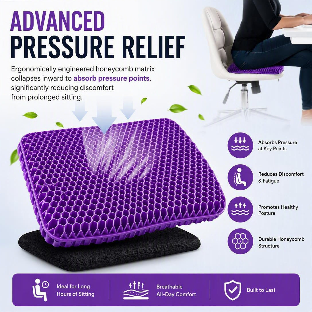 ❄️Breathable gel cooling seat cushion