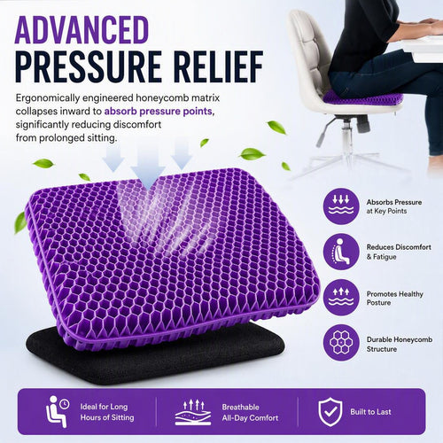 ❄️Breathable gel cooling seat cushion