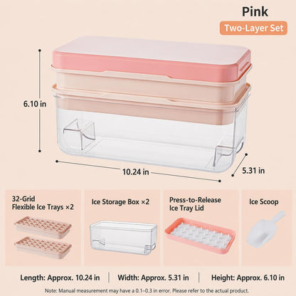 🧊Stackable ice cube tray set - with lid and storage box