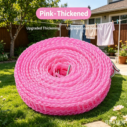👕🧺 3-piece Retractable Washing Line Rope Windproof Clotheslines Set