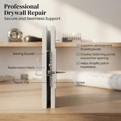 Easy-Install Drywall Repair Clips – Metal Wall Patch Support Kit