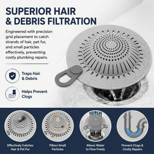 💧Silicone Drain Cover Hair Catcher for Bathroom Kitchen