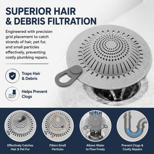 💧Silicone Drain Cover Hair Catcher for Bathroom Kitchen