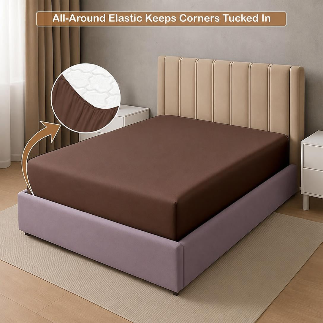 🛏️100% Egyptian cotton fitted sheet (fits 12-inch mattresses)