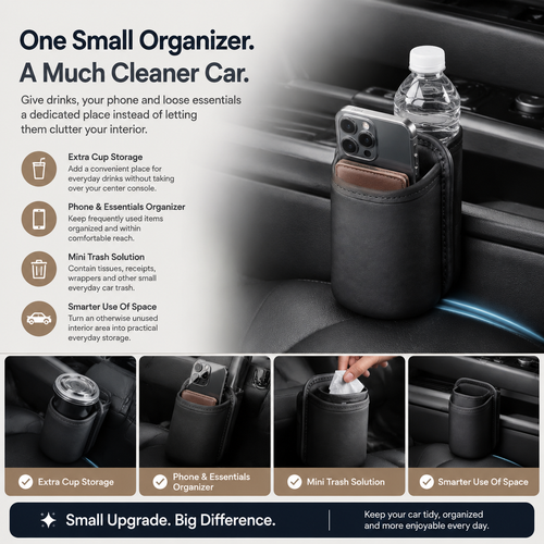 Multi-Purpose Car Cup Holder Organizer