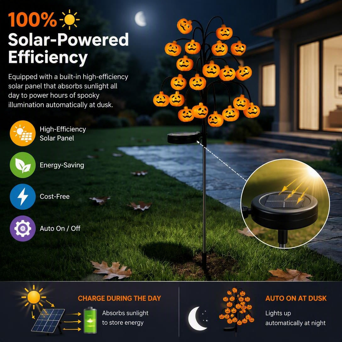 🎃Solar-Powered Branching Pumpkin Stake Lights