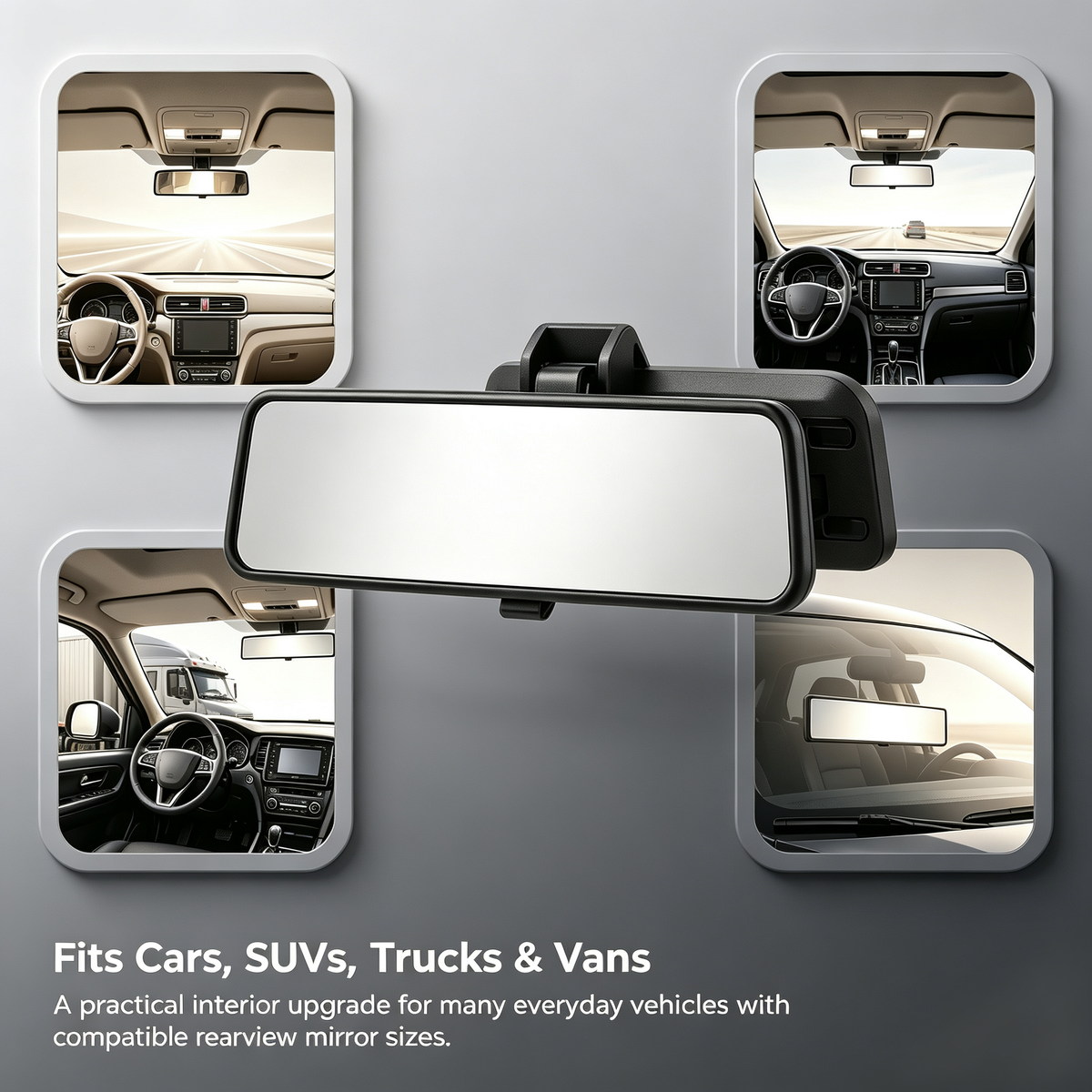 Universal Clip-On Panoramic Rearview Mirror