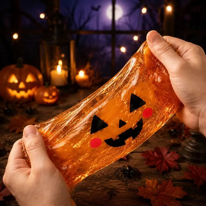 Halloween Ghost Dumpling Glitter Squeeze Toy