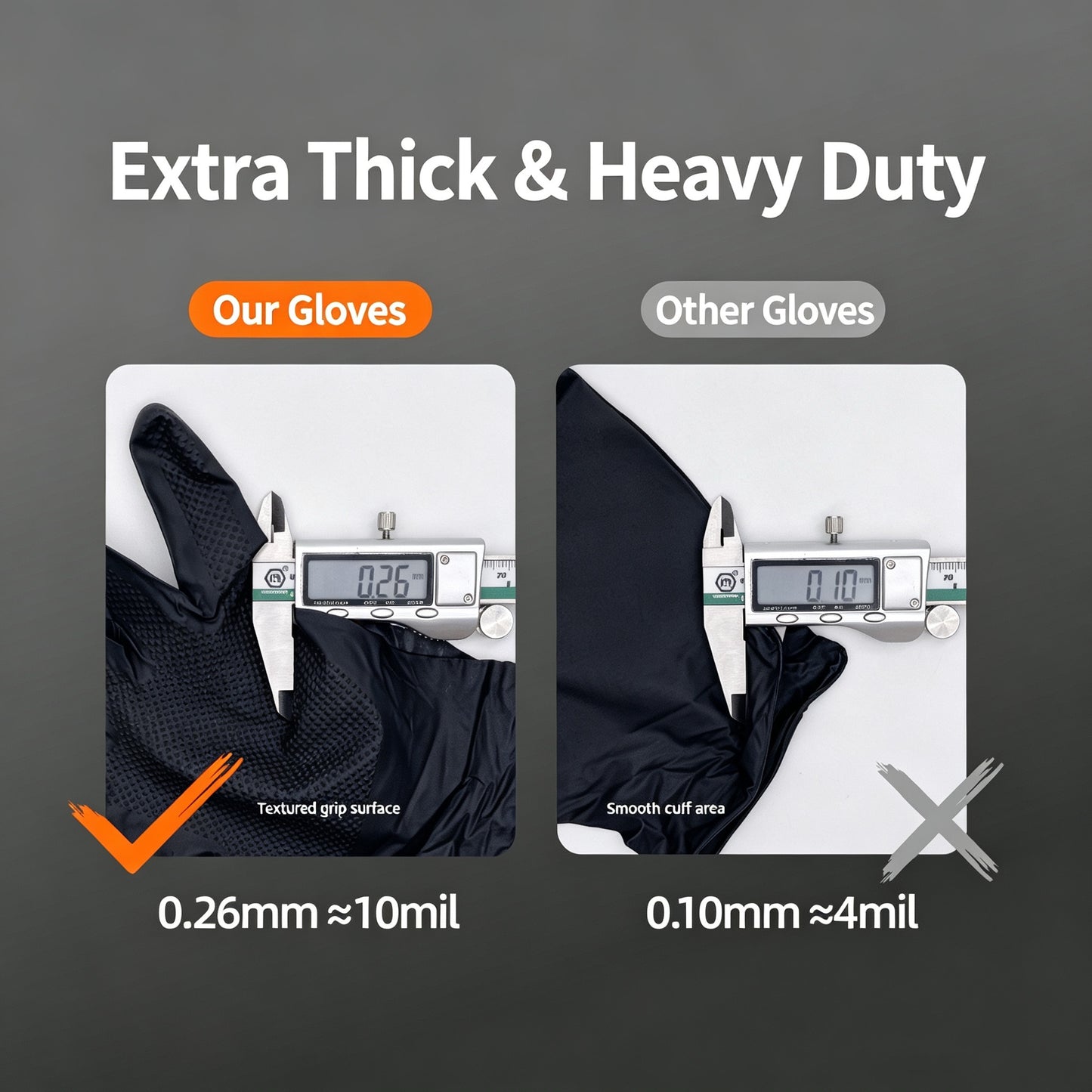 High Quality Thickened Wear Resistant Patterned Nitrile Gloves