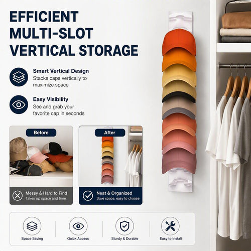 🧢2-pack wall-mounted baseball cap storage rack