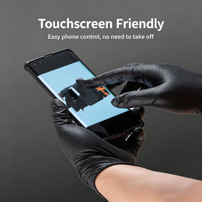High Quality Thickened Wear Resistant Patterned Nitrile Gloves