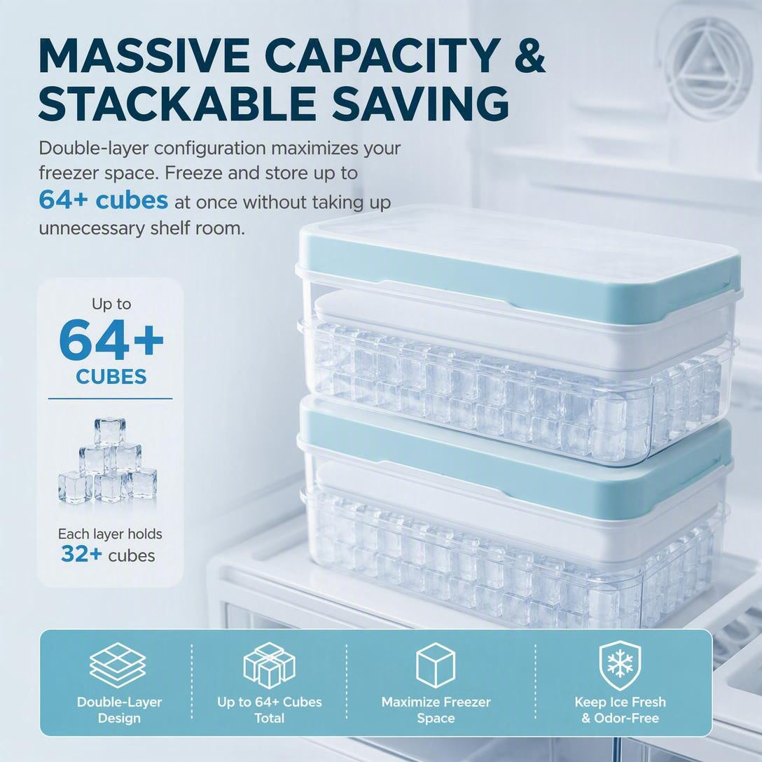 🧊Stackable ice cube tray set - with lid and storage box