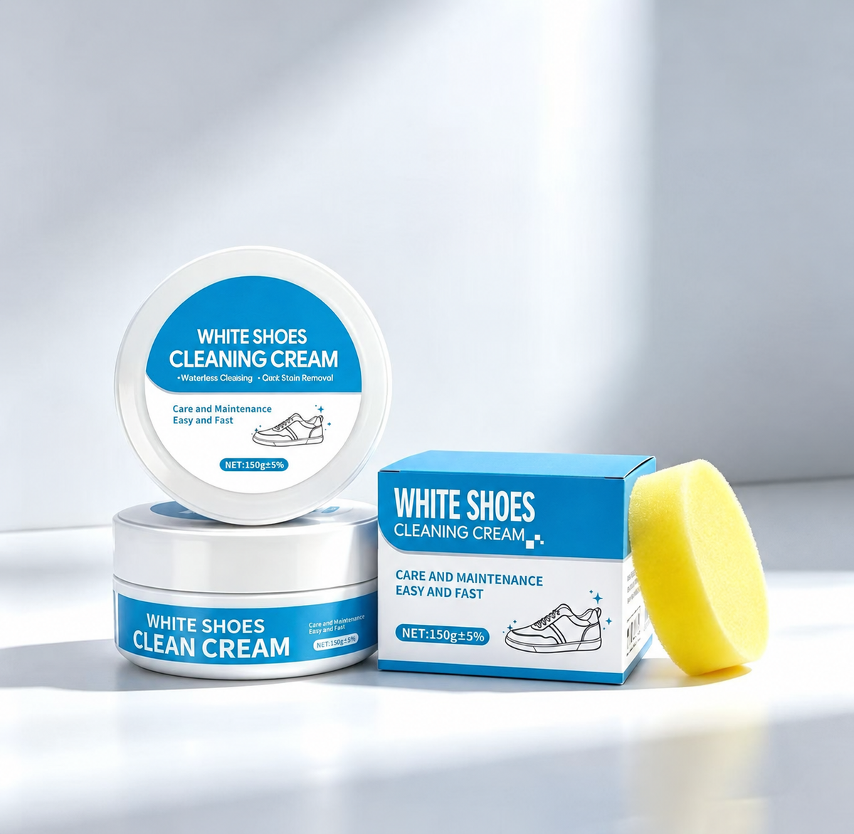 White Shoe Cleaner Cream Multipurpose No-Wash Solid Cleaner