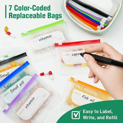 💊Portable Silicone Travel Storage Pouch Set – Food-Grade, Waterproof Pill Pouches