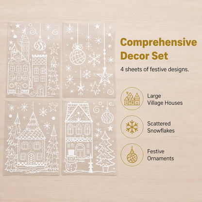 Christmas Winter Village Window Clings