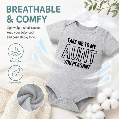 👶“Take Me To My Aunt You Peasant” Unisex Baby Cotton Onesie