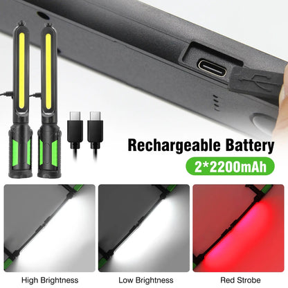 💡2400 lumens rechargeable USB working light strip