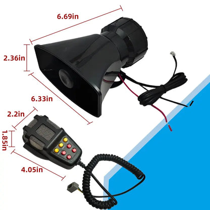 🚗🔊 12V Power Car Exterior Sound Speaker Kit with Mic, 7-Tone Horn