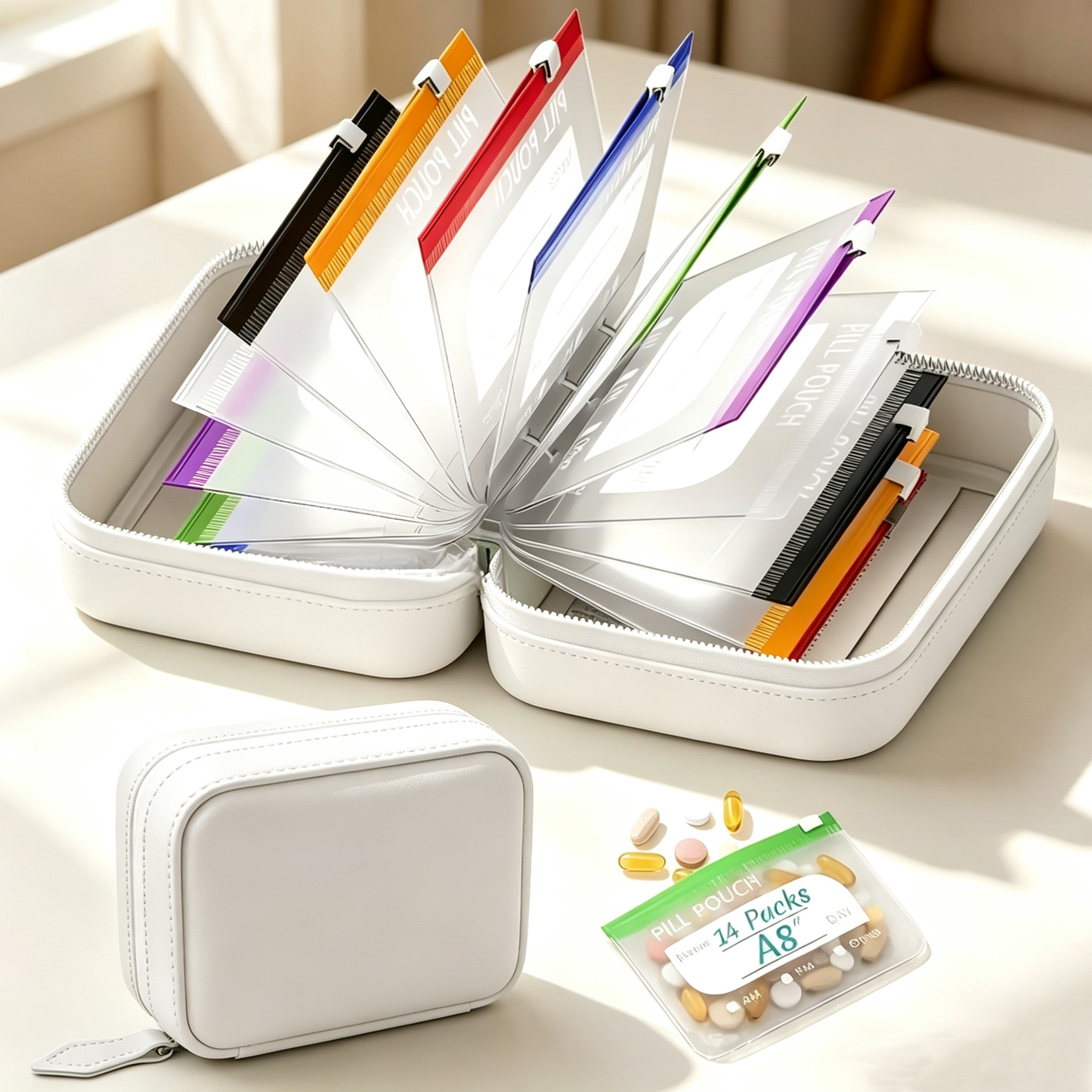 💊Portable Silicone Travel Storage Pouch Set – Food-Grade, Waterproof Pill Pouches