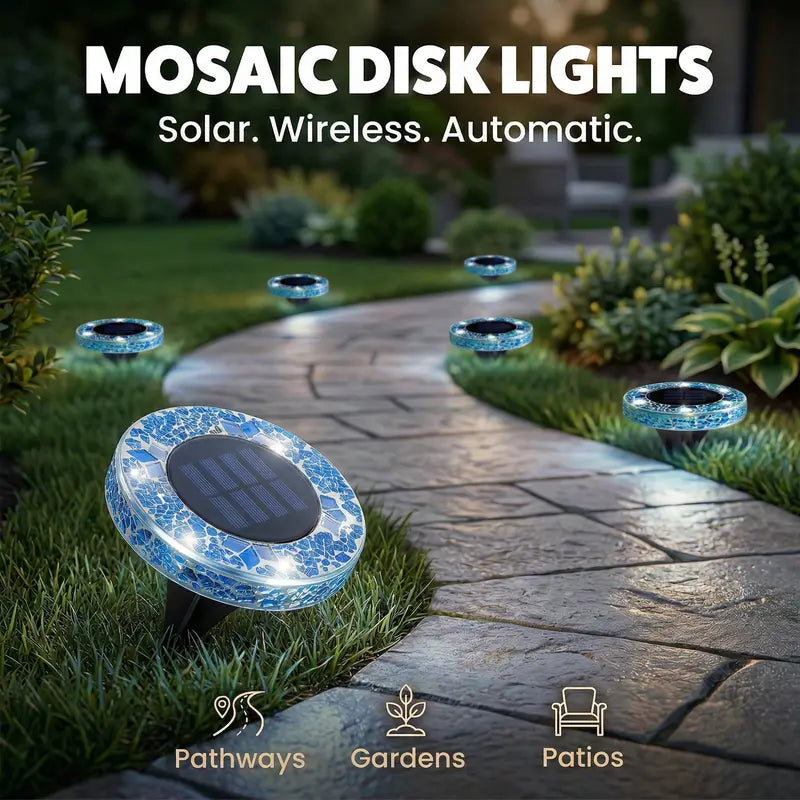 🔥Hot Sale 49% off🌟💎 Solar Outdoor Mosaic Disk Pathway LED Lights