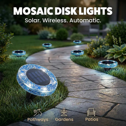 🔥Hot Sale 49% off🌟💎 Solar Outdoor Mosaic Disk Pathway LED Lights