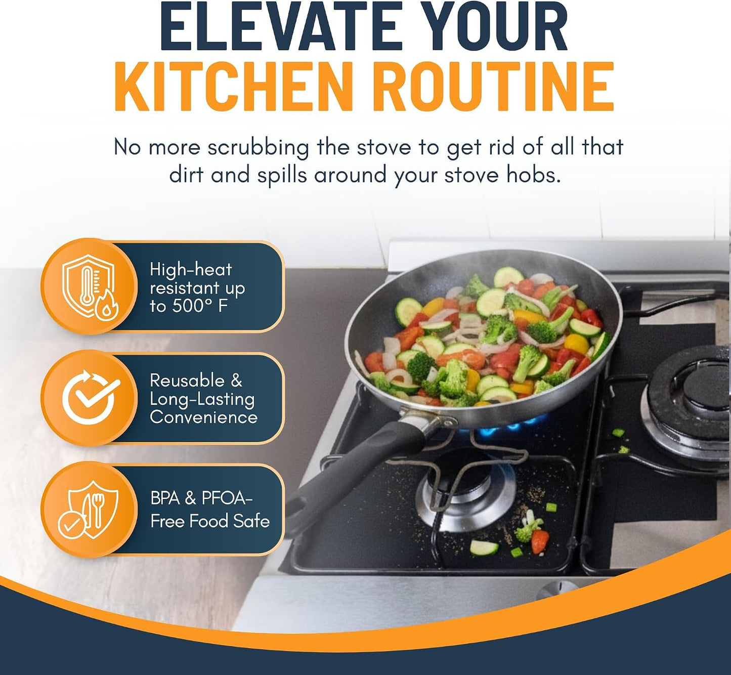 4-Pack Reusable Gas Stove Burner Liners | Non-Stick & Heat-Resistant Protectors 🍳✨
