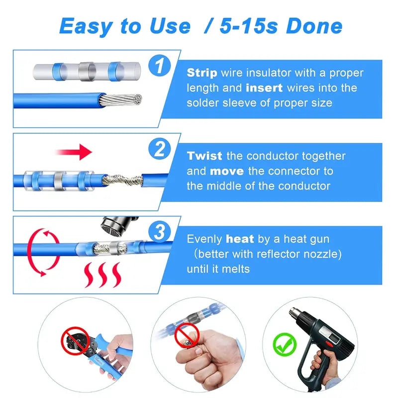 🔥🔗 Waterproof Solder Seal Wire Connectors with Self-Solder Function