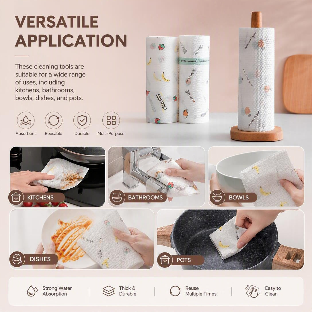 Washable Kitchen Dish Towels & Multi-Purpose Wiping Cloths（50Pcs）