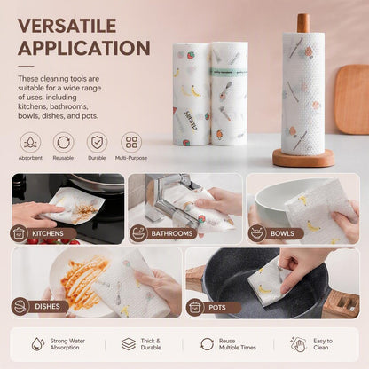 Washable Kitchen Dish Towels & Multi-Purpose Wiping Cloths（50Pcs）