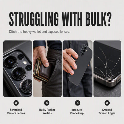 🔥 2-in-1 Multifunctional Shockproof Phone Case with Hidden Card Holder 💳 & Ring Stand! 🌟