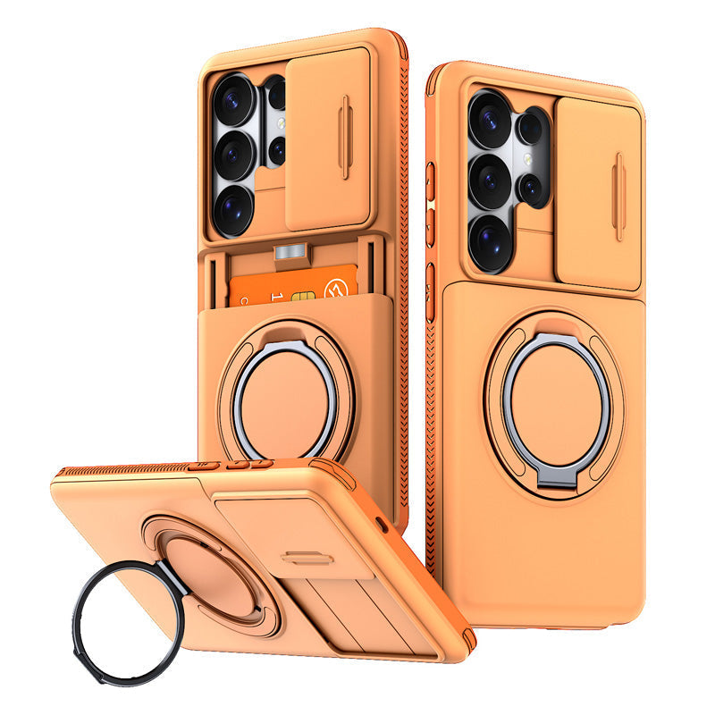 🔥 2-in-1 Multifunctional Shockproof Phone Case with Hidden Card Holder 💳 & Ring Stand! 🌟