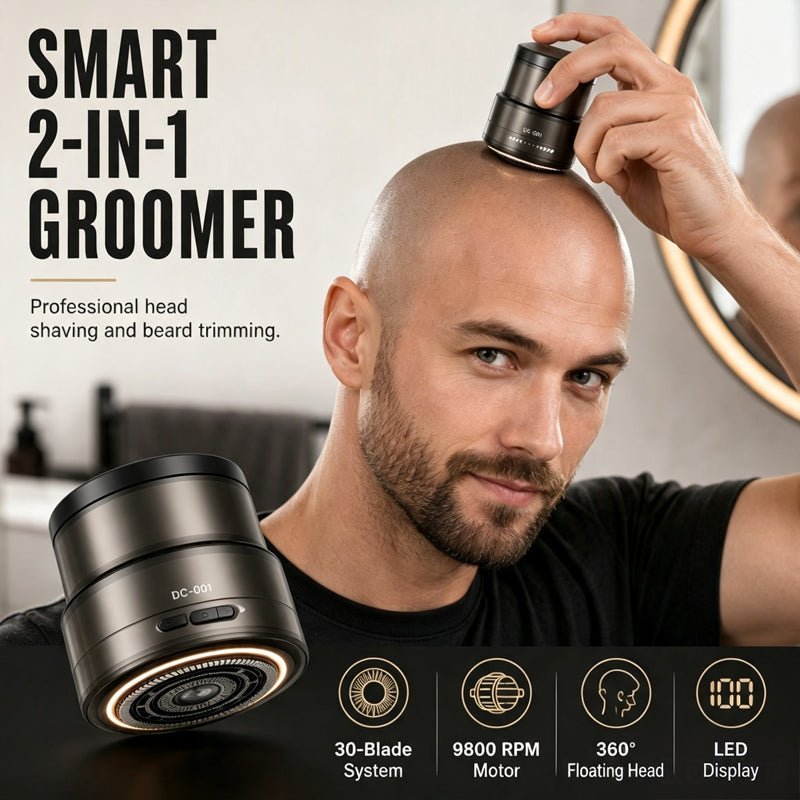 ⏰2-in-1 Smart Electric Bald Head Shaver and Beard Trimmer