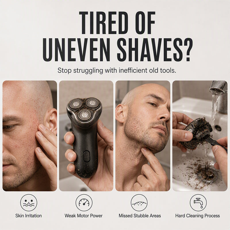 ⏰2-in-1 Smart Electric Bald Head Shaver and Beard Trimmer