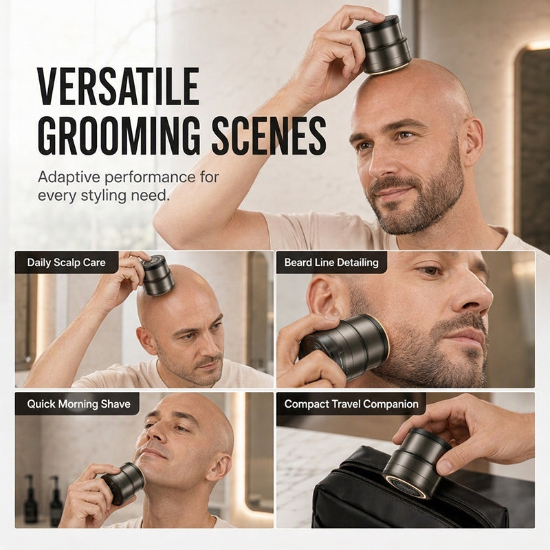 ⏰2-in-1 Smart Electric Bald Head Shaver and Beard Trimmer