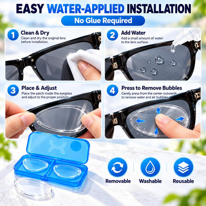 👓 Stick-On Vision Lenses – Reusable No-Glue SPH Inserts for Glasses