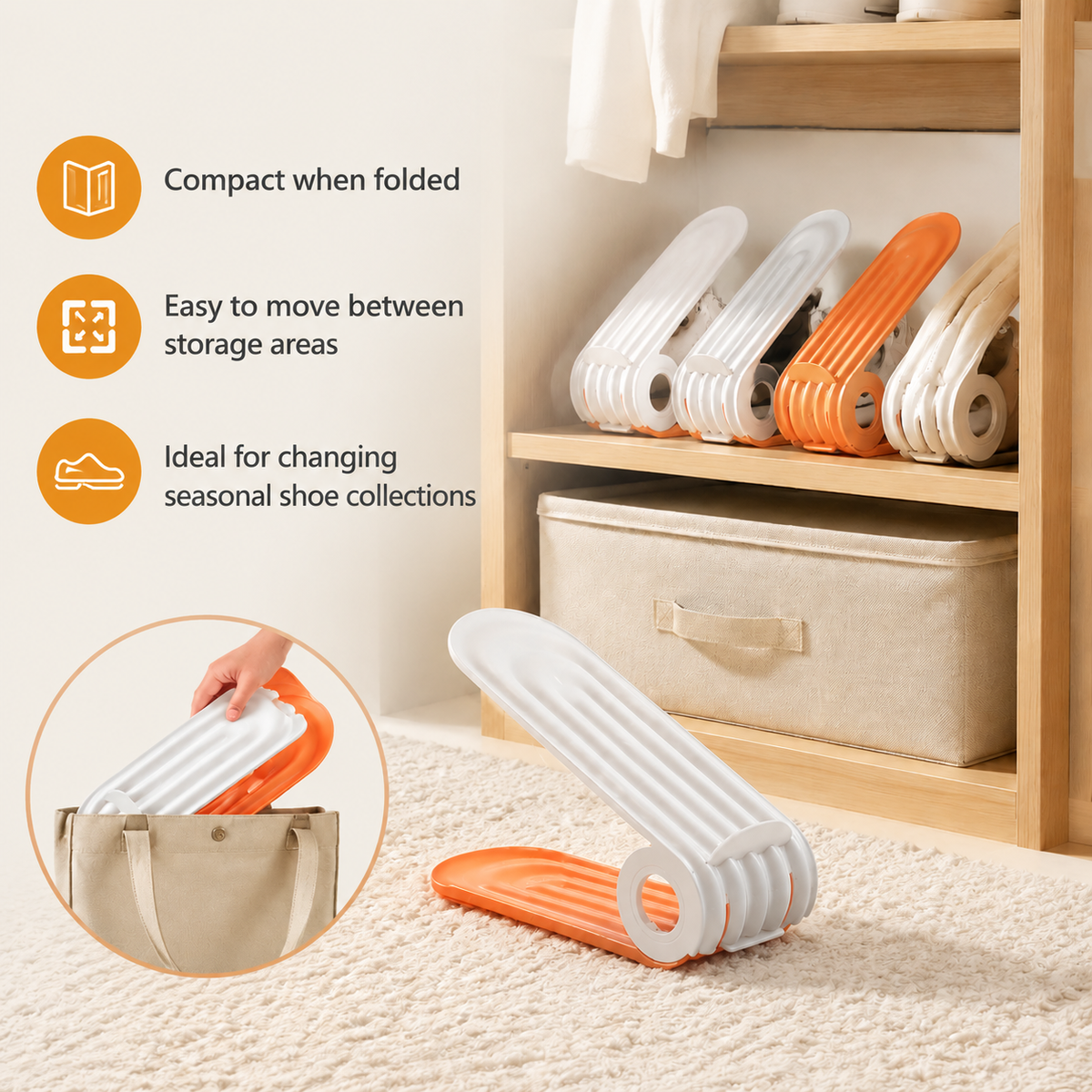 Foldable Space-Saving Shoe Organizer